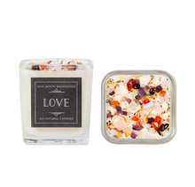 Load image into Gallery viewer, Love Intention Candles - Herb, Flower, & Crystal Candles