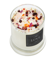 Load image into Gallery viewer, Love Intention Candles - Herb, Flower, & Crystal Candles