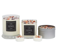 Load image into Gallery viewer, Love Intention Candles - Herb, Flower, & Crystal Candles