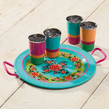 Load image into Gallery viewer, Multicolor Bright Stripe Steel Cups - Set of 4