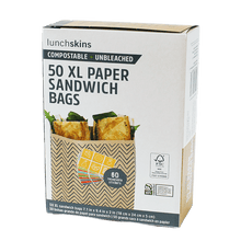 Load image into Gallery viewer, Compostable XL Sandwich Bags Chevron 50 Count
