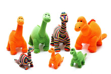 Load image into Gallery viewer, Knitted Orange Diplodocus Dinosaur Plush Toy