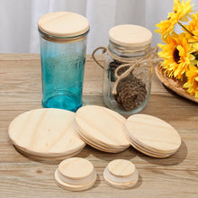 Load image into Gallery viewer, Reusable Bamboo Wood Lids With Straw Hole Smoothies Canning Storage Bottles Mason Jar Lid Wide Mouth Cup Eco Friendly Covers Cap
