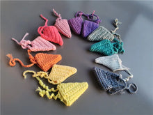 Load image into Gallery viewer, Wooden Peg Dolls with Crochet Hats, Rainbow Set
