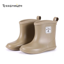 Load image into Gallery viewer, Child Boy rubber Rain Shoes Girls Boys Kid Ankle Rain boots Waterproof shoes Round toe Water Shoes soft Toddler Rubber Shoes