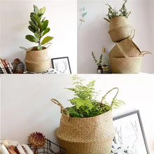Load image into Gallery viewer, Seaweed Wicker Basket Rattan Hanging Flowerpot  Dirty Clothes    Storage    WF1015