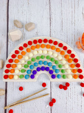 Load image into Gallery viewer, Montessori Wooden Sorting Rainbow Board