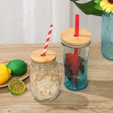 Load image into Gallery viewer, Reusable Bamboo Wood Lids With Straw Hole Smoothies Canning Storage Bottles Mason Jar Lid Wide Mouth Cup Eco Friendly Covers Cap
