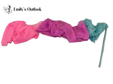 Load image into Gallery viewer, Customized Women Real Silk Streamer Purple Pastel Color Belly Dance Props 5 Mommes Habotai Worship Silk Streamer 400X45cm Flowy