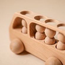 Load image into Gallery viewer, Montessori Beech Wood Wooden Bus Toy