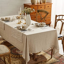 Load image into Gallery viewer, 100% Pure Linen Tablecloth - Solid Color Natural Fabric