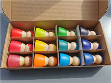 Load image into Gallery viewer, Wooden Peg Dolls with Crochet Hats, Rainbow Set