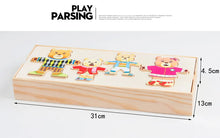 Load image into Gallery viewer, Cartoon Wooden Toy Rabbit Changing Clothes Puzzles Montessori Educational Dress Changing Jigsaw Puzzle Toys Children Kids Gifts