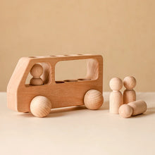 Load image into Gallery viewer, Montessori Beech Wood Wooden Bus Toy