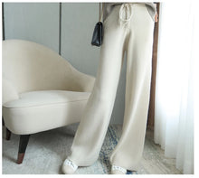 Load image into Gallery viewer, 100% Wool Wide-Leg Knitted Pants