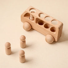Load image into Gallery viewer, Montessori Beech Wood Wooden Bus Toy