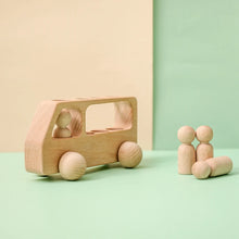 Load image into Gallery viewer, Montessori Beech Wood Wooden Bus Toy