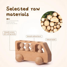 Load image into Gallery viewer, Montessori Beech Wood Wooden Bus Toy