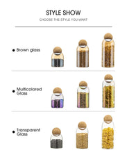 Load image into Gallery viewer, Lead-Free Glass Storage Jar with Cork Lid