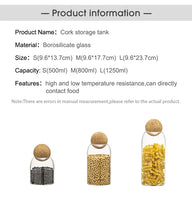 Load image into Gallery viewer, Lead-Free Glass Storage Jar with Cork Lid