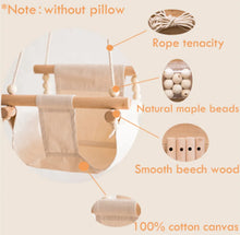 Load image into Gallery viewer, Hanging Wood and Canvas Baby Swing Chair