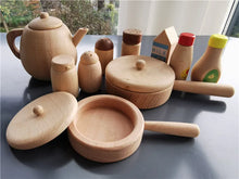 Load image into Gallery viewer, Montessori Wooden Teapot & Cooking Sets