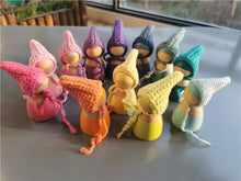 Load image into Gallery viewer, Wooden Peg Dolls with Crochet Hats, Rainbow Set