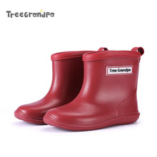 Load image into Gallery viewer, Child Boy rubber Rain Shoes Girls Boys Kid Ankle Rain boots Waterproof shoes Round toe Water Shoes soft Toddler Rubber Shoes