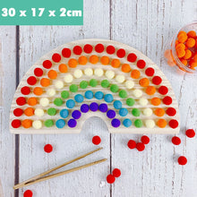 Load image into Gallery viewer, Montessori Wooden Sorting Rainbow Board