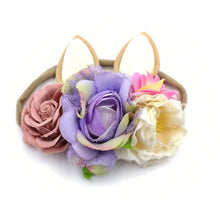 Load image into Gallery viewer, Lovely Baby Girls Easter Day Headband Rabbit Ear Newborn Photo Props Cute Elastic Flower Crown Hairbands Party Hair Accessories