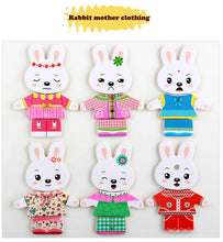 Load image into Gallery viewer, Cartoon Wooden Toy Rabbit Changing Clothes Puzzles Montessori Educational Dress Changing Jigsaw Puzzle Toys Children Kids Gifts