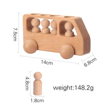 Load image into Gallery viewer, Montessori Beech Wood Wooden Bus Toy