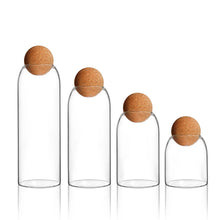 Load image into Gallery viewer, Lead-Free Glass Storage Jar with Cork Lid