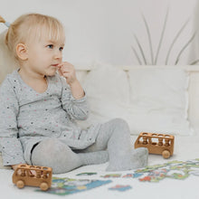 Load image into Gallery viewer, Montessori Beech Wood Wooden Bus Toy