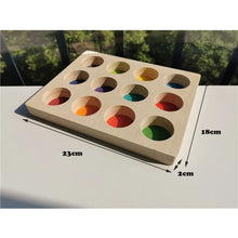 Load image into Gallery viewer, Wooden Peg Dolls with Crochet Hats, Rainbow Set