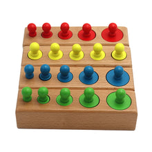 Load image into Gallery viewer, Wooden knobbed cylinder blocks