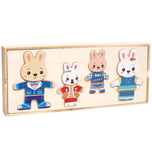 Load image into Gallery viewer, Cartoon Wooden Toy Rabbit Changing Clothes Puzzles Montessori Educational Dress Changing Jigsaw Puzzle Toys Children Kids Gifts