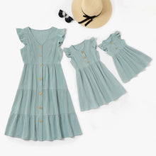Load image into Gallery viewer, New Summer Cotton Ruffle Mommy and Me Matching Dresses