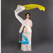 Load image into Gallery viewer, Customized Women Real Silk Streamer Purple Pastel Color Belly Dance Props 5 Mommes Habotai Worship Silk Streamer 400X45cm Flowy