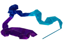 Load image into Gallery viewer, Customized Women Real Silk Streamer Purple Pastel Color Belly Dance Props 5 Mommes Habotai Worship Silk Streamer 400X45cm Flowy