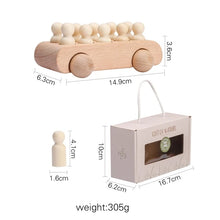 Load image into Gallery viewer, Montessori Beech Wood Wooden Bus Toy