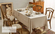 Load image into Gallery viewer, 100% Pure Linen Tablecloth - Solid Color Natural Fabric
