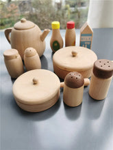 Load image into Gallery viewer, Montessori Wooden Teapot & Cooking Sets