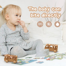Load image into Gallery viewer, Montessori Beech Wood Wooden Bus Toy