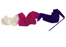 Load image into Gallery viewer, Customized Women Real Silk Streamer Purple Pastel Color Belly Dance Props 5 Mommes Habotai Worship Silk Streamer 400X45cm Flowy