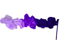 Load image into Gallery viewer, Customized Women Real Silk Streamer Purple Pastel Color Belly Dance Props 5 Mommes Habotai Worship Silk Streamer 400X45cm Flowy