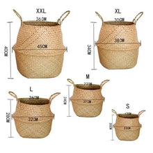 Load image into Gallery viewer, Seaweed Wicker Basket Rattan Hanging Flowerpot  Dirty Clothes    Storage    WF1015