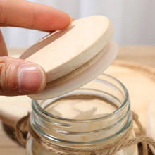 Load image into Gallery viewer, Reusable Bamboo Wood Lids With Straw Hole Smoothies Canning Storage Bottles Mason Jar Lid Wide Mouth Cup Eco Friendly Covers Cap