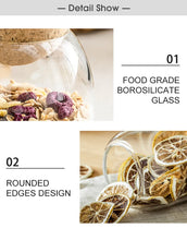 Load image into Gallery viewer, Lead-Free Glass Storage Jar with Cork Lid