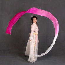 Load image into Gallery viewer, Customized Women Real Silk Streamer Purple Pastel Color Belly Dance Props 5 Mommes Habotai Worship Silk Streamer 400X45cm Flowy
